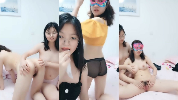 幸福老哥双飞童颜巨乳00后嫩妹长相清纯诱人粉穴，双女互摸掰穴